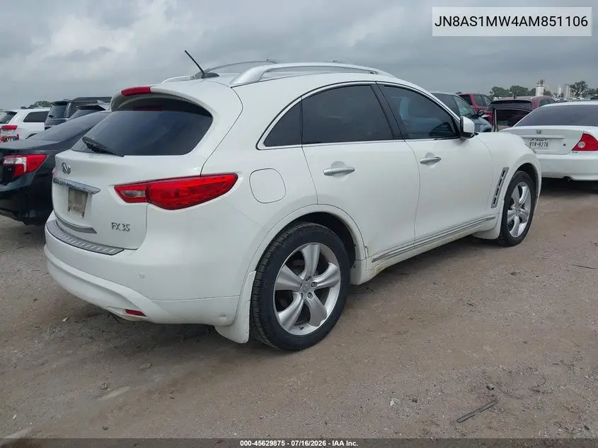 2010 Infiniti Fx35 VIN: JN8AS1MW4AM851106 Lot: 45629875
