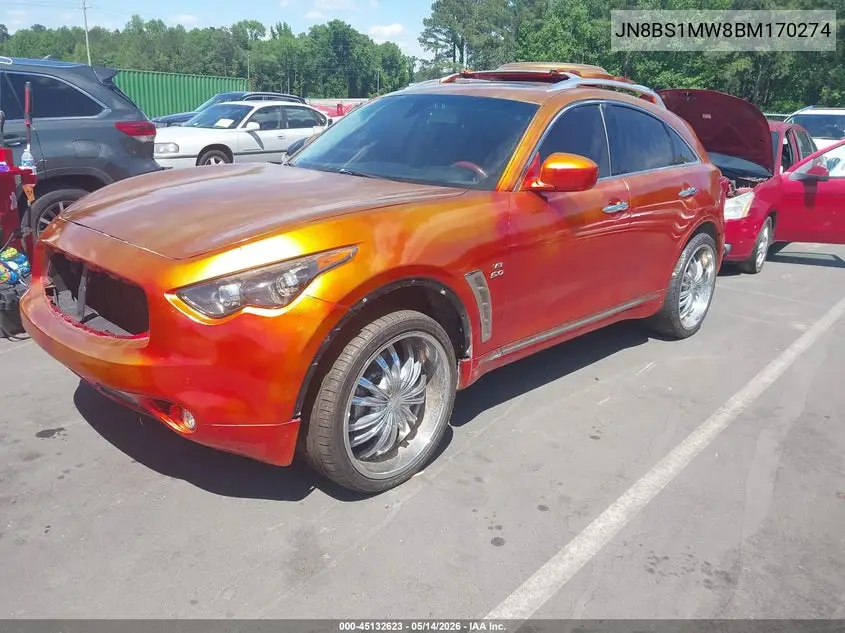 2011 Infiniti Fx50 VIN: JN8BS1MW8BM170274 Lot: 45132623