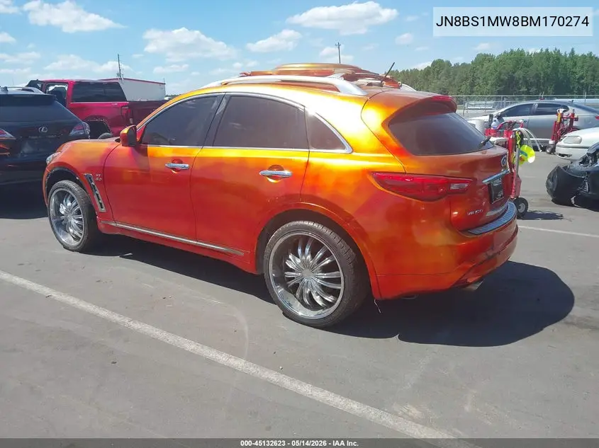 2011 Infiniti Fx50 VIN: JN8BS1MW8BM170274 Lot: 45132623