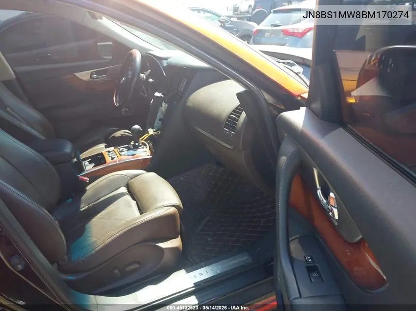 2011 Infiniti Fx50 VIN: JN8BS1MW8BM170274 Lot: 45132623