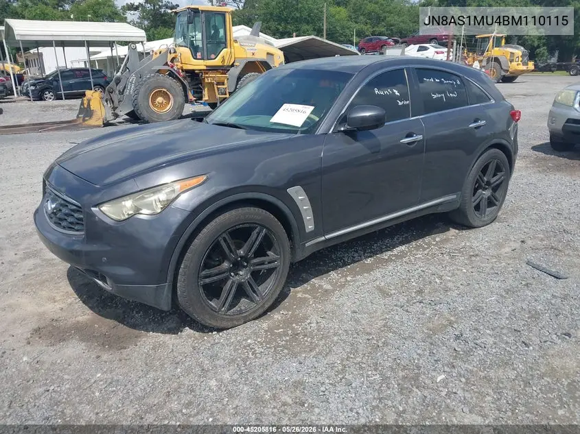 2011 Infiniti Fx35 VIN: JN8AS1MU4BM110115 Lot: 45205816