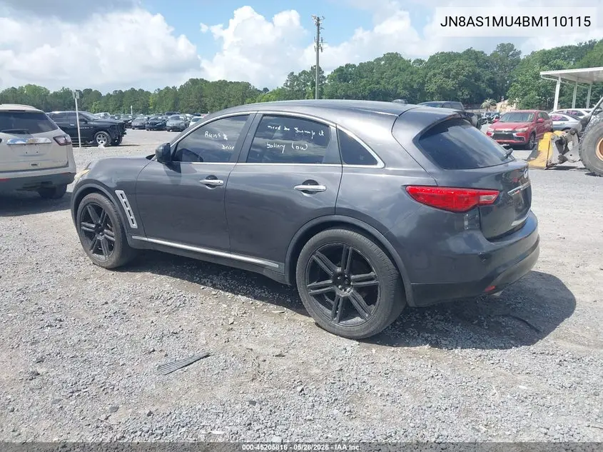2011 Infiniti Fx35 VIN: JN8AS1MU4BM110115 Lot: 45205816