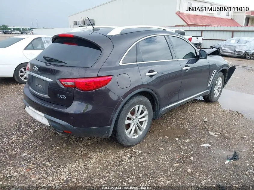 2011 Infiniti Fx35 VIN: JN8AS1MU6BM111010 Lot: 45295524
