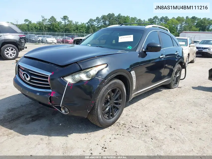 2011 Infiniti Fx35 VIN: JN8AS1MU4BM111216 Lot: 45431810