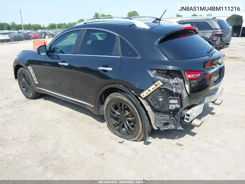 2011 Infiniti Fx35 VIN: JN8AS1MU4BM111216 Lot: 45431810