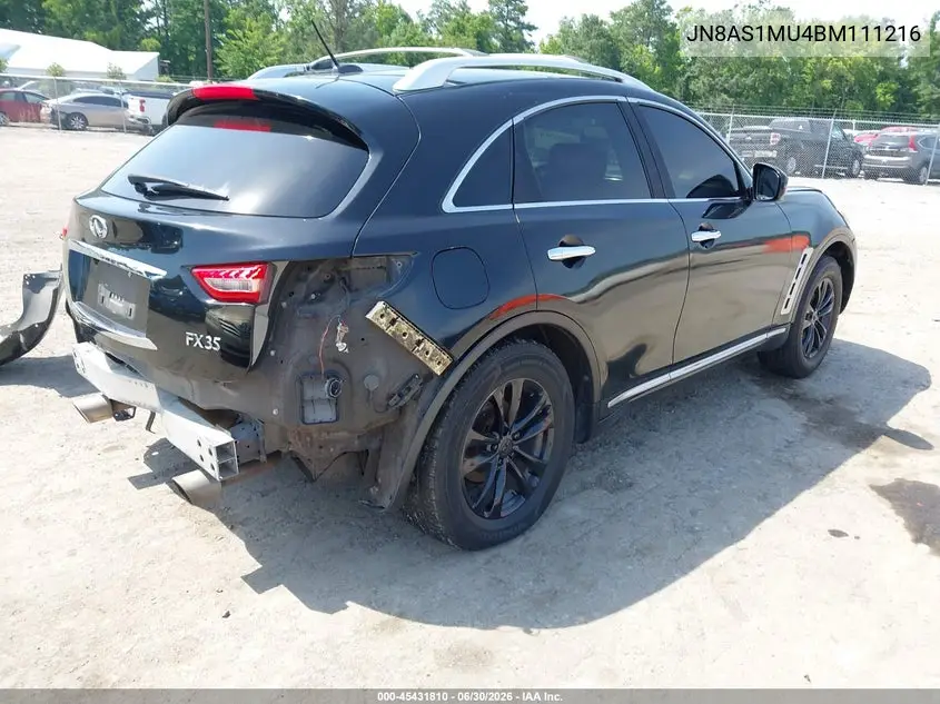 2011 Infiniti Fx35 VIN: JN8AS1MU4BM111216 Lot: 45431810