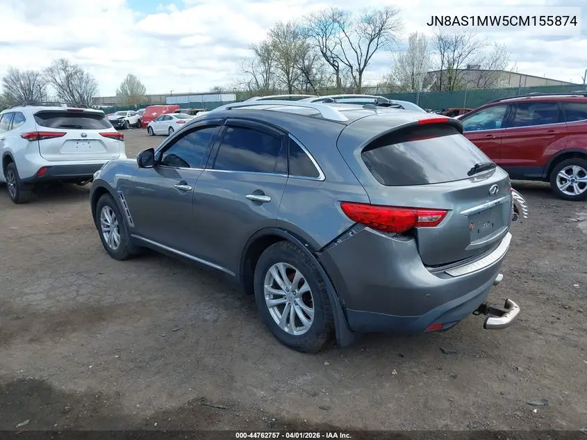 2012 Infiniti Fx35 VIN: JN8AS1MW5CM155874 Lot: 44762757