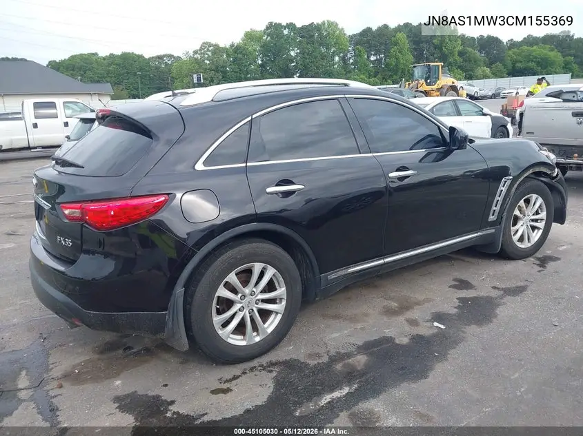2012 Infiniti Fx35 VIN: JN8AS1MW3CM155369 Lot: 45105030