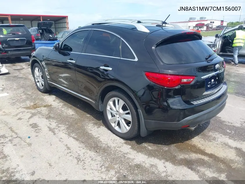 2012 Infiniti Fx35 VIN: JN8AS1MW7CM156007 Lot: 45136262