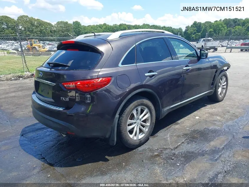2012 Infiniti Fx35 VIN: JN8AS1MW7CM151521 Lot: 45526726
