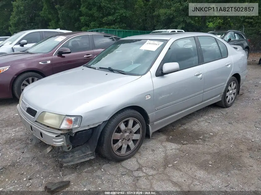 2002 Infiniti G20 Luxury VIN: JNKCP11A82T502857 Lot: 45610163