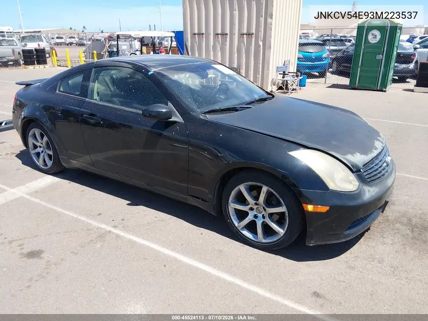2003 Infiniti G35 Base W/Leather VIN: JNKCV54E93M223537 Lot: 45524113