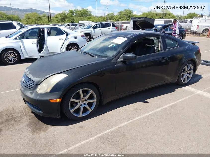 2003 Infiniti G35 Base W/Leather VIN: JNKCV54E93M223537 Lot: 45524113