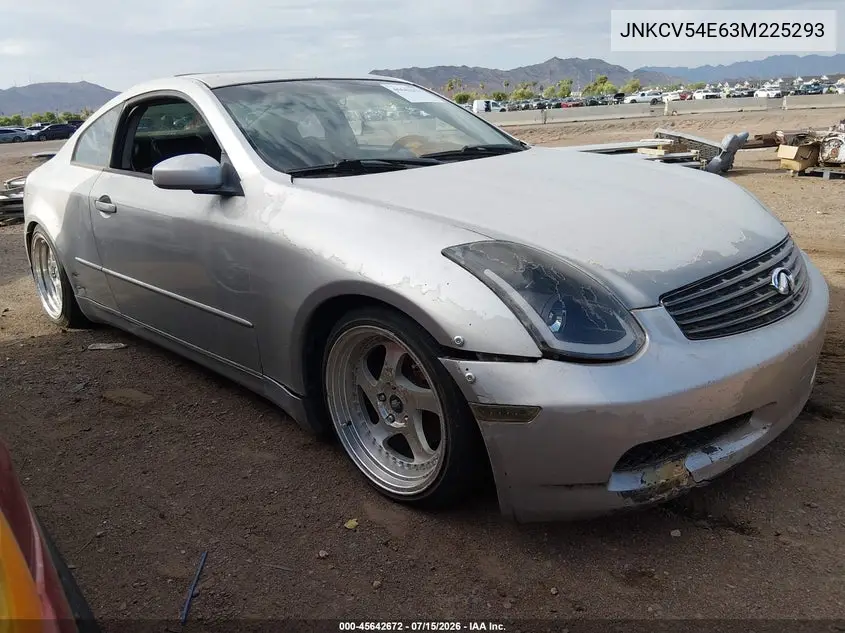 2003 Infiniti G35 Base W/Leather VIN: JNKCV54E63M225293 Lot: 45642672