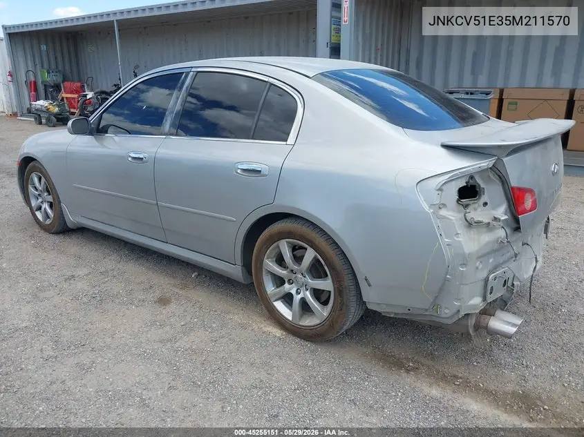 2005 Infiniti G35 VIN: JNKCV51E35M211570 Lot: 45255151