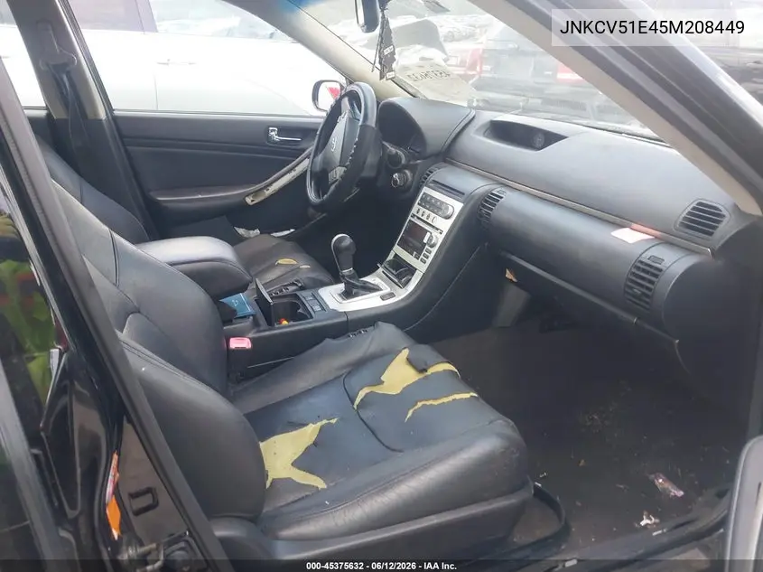 2005 Infiniti G35 VIN: JNKCV51E45M208449 Lot: 45375632