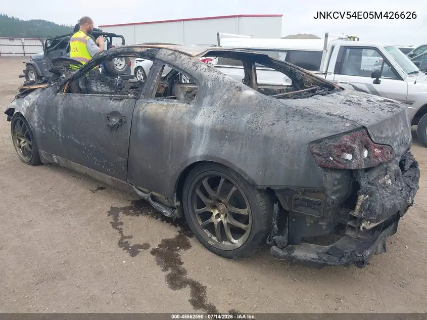 2005 Infiniti G35 VIN: JNKCV54E05M426626 Lot: 45562590