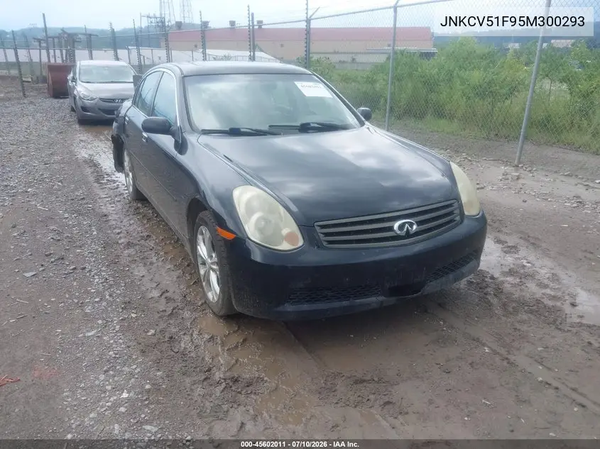 2005 Infiniti G35X VIN: JNKCV51F95M300293 Lot: 45602011