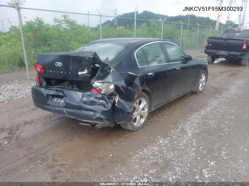 2005 Infiniti G35X VIN: JNKCV51F95M300293 Lot: 45602011