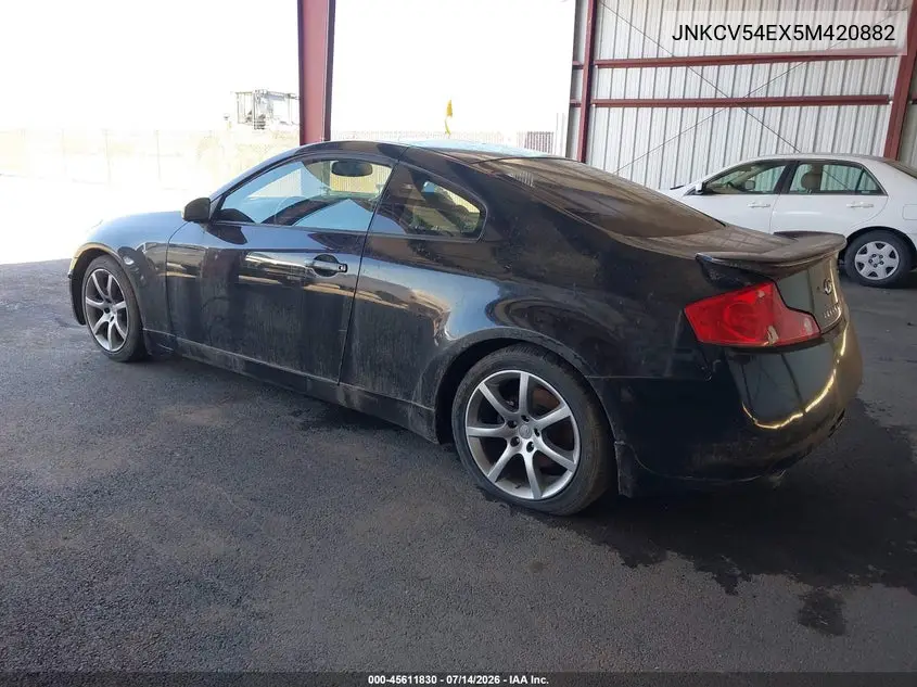 2005 Infiniti G35 VIN: JNKCV54EX5M420882 Lot: 45611830