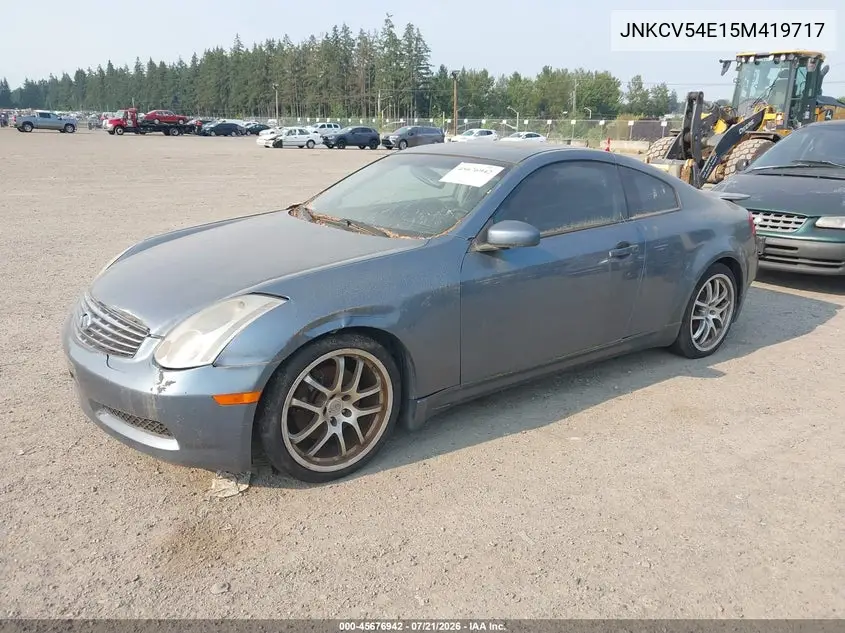 2005 Infiniti G35 VIN: JNKCV54E15M419717 Lot: 45676942