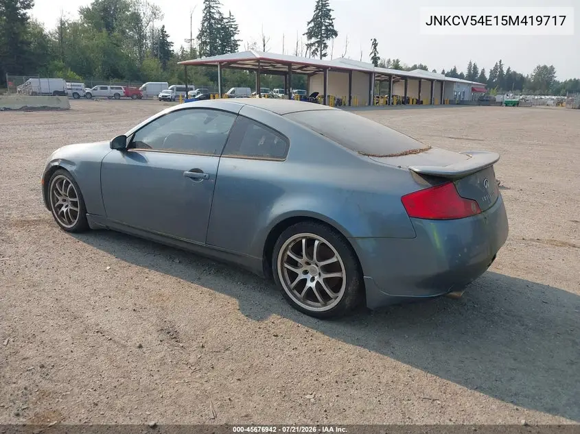 2005 Infiniti G35 VIN: JNKCV54E15M419717 Lot: 45676942