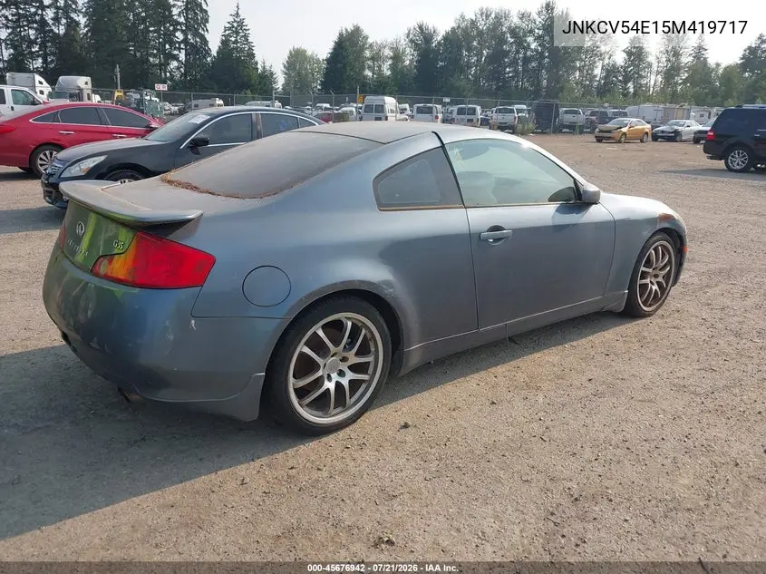 2005 Infiniti G35 VIN: JNKCV54E15M419717 Lot: 45676942