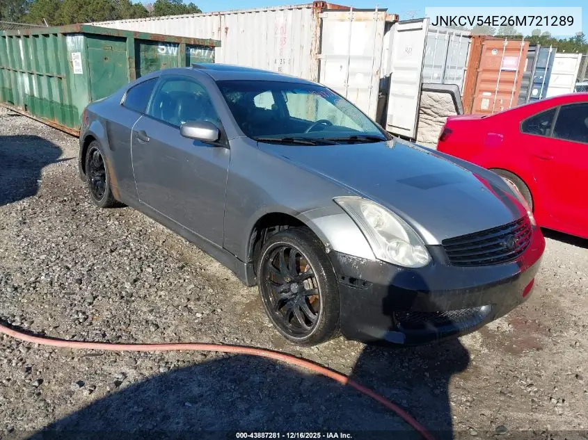 JNKCV54E26M721289 2006 Infiniti G35