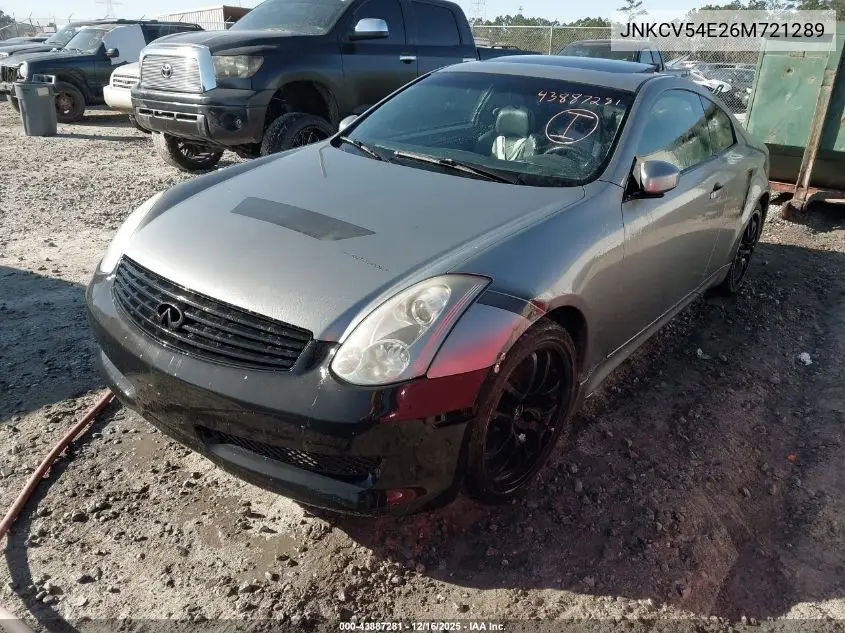 JNKCV54E26M721289 2006 Infiniti G35