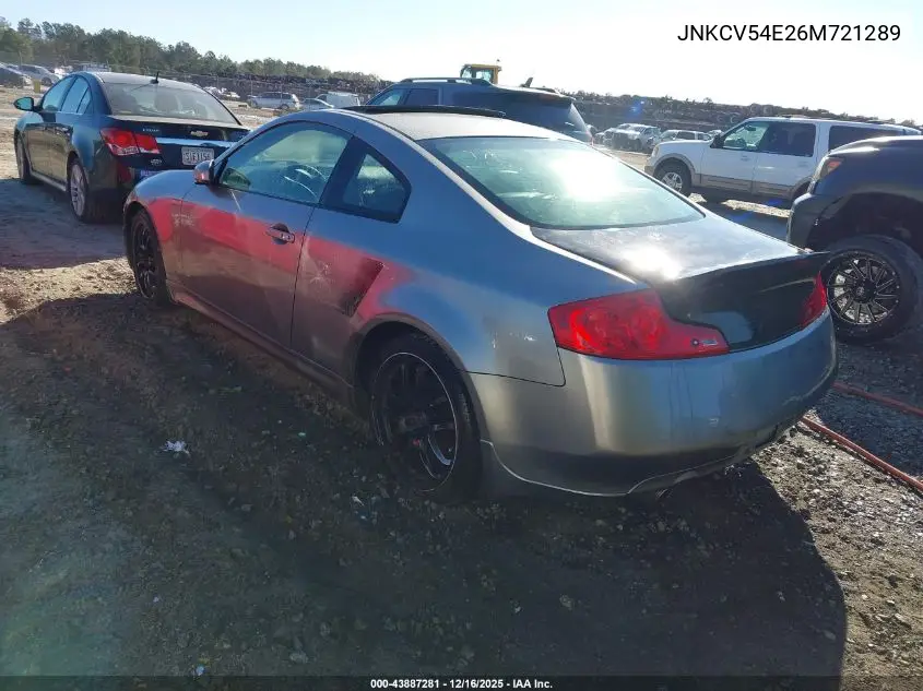 JNKCV54E26M721289 2006 Infiniti G35