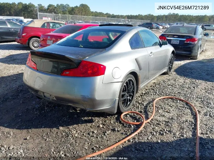 JNKCV54E26M721289 2006 Infiniti G35