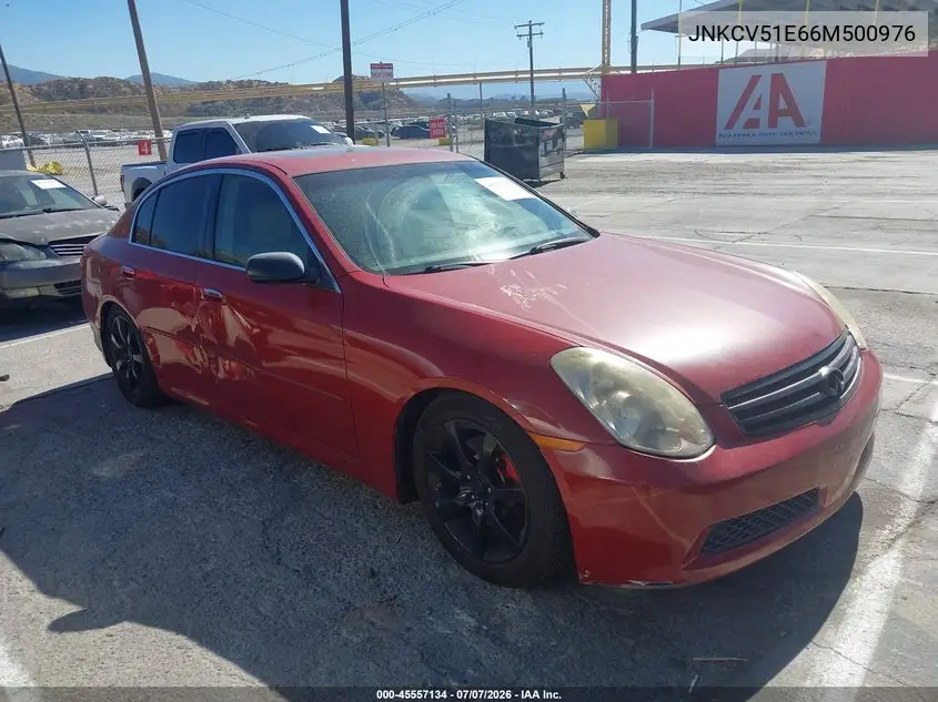 2006 Infiniti G35 VIN: JNKCV51E66M500976 Lot: 45557134