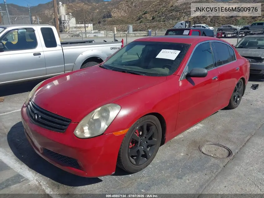 2006 Infiniti G35 VIN: JNKCV51E66M500976 Lot: 45557134