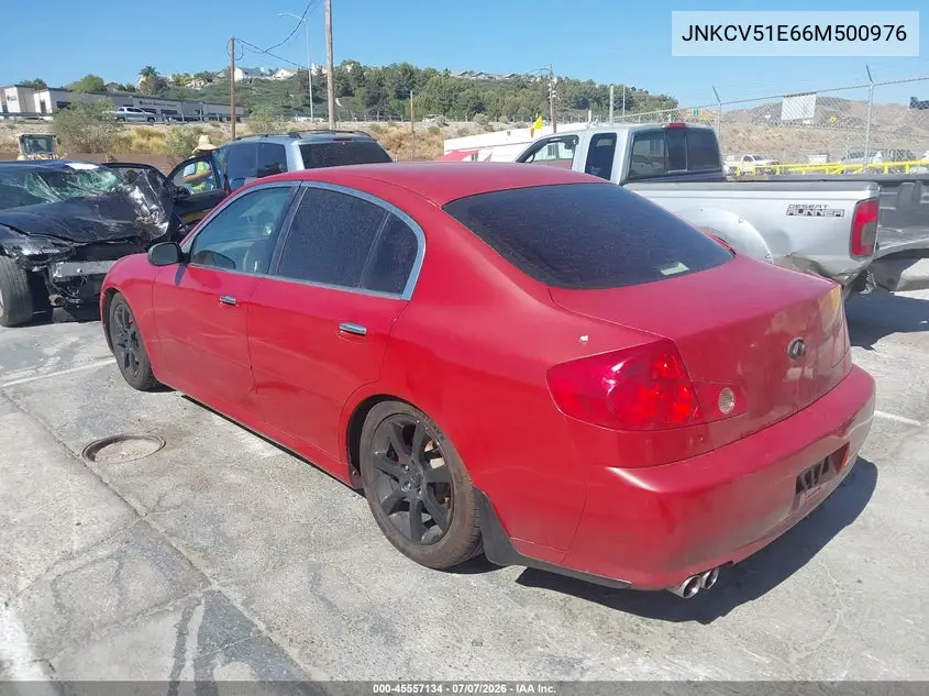 2006 Infiniti G35 VIN: JNKCV51E66M500976 Lot: 45557134