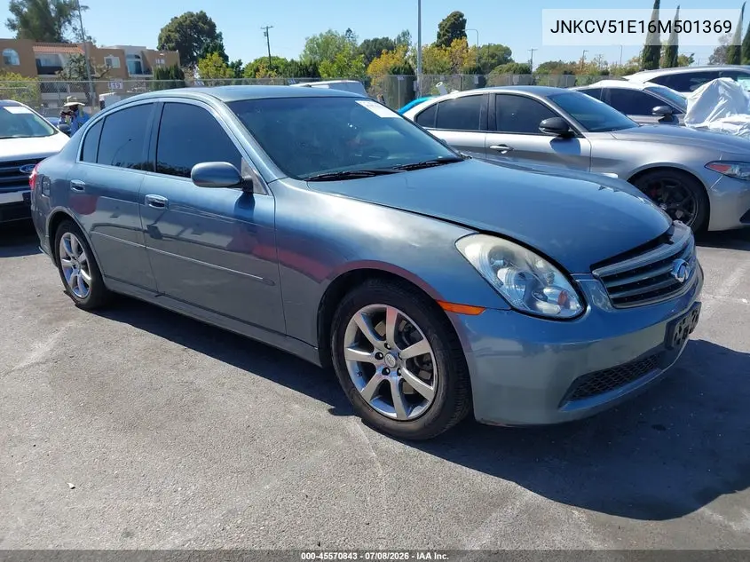 2006 Infiniti G35 VIN: JNKCV51E16M501369 Lot: 45570843