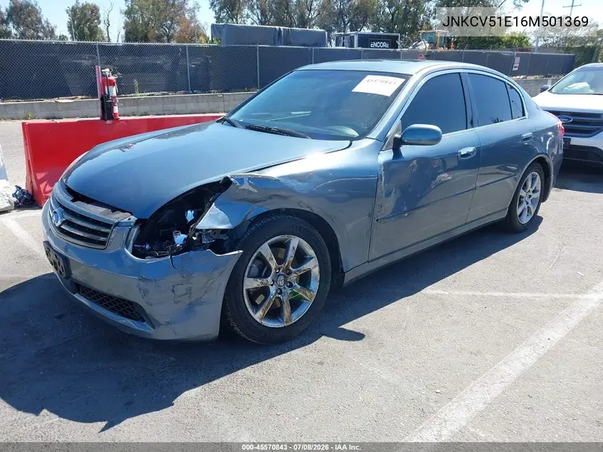 2006 Infiniti G35 VIN: JNKCV51E16M501369 Lot: 45570843