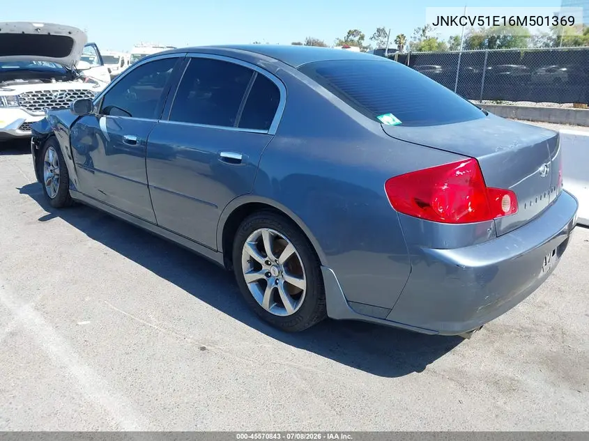 2006 Infiniti G35 VIN: JNKCV51E16M501369 Lot: 45570843