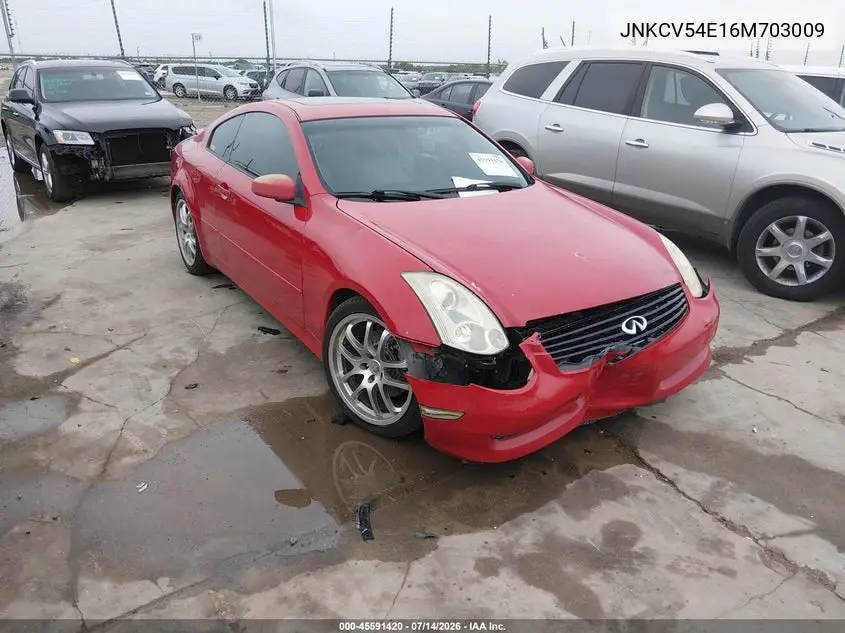 2006 Infiniti G35 VIN: JNKCV54E16M703009 Lot: 45591420