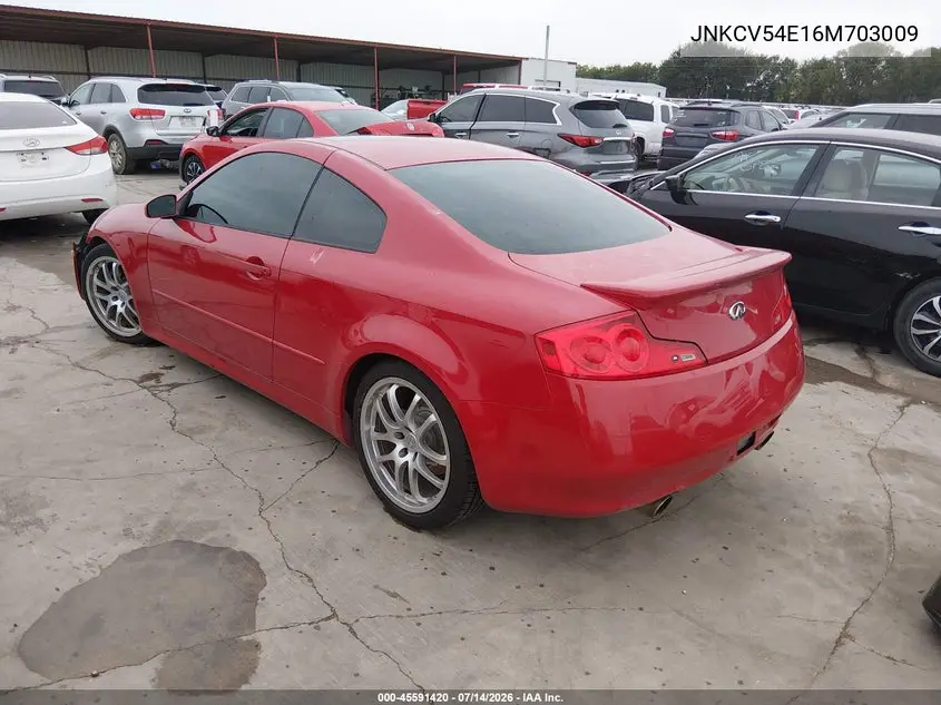 2006 Infiniti G35 VIN: JNKCV54E16M703009 Lot: 45591420