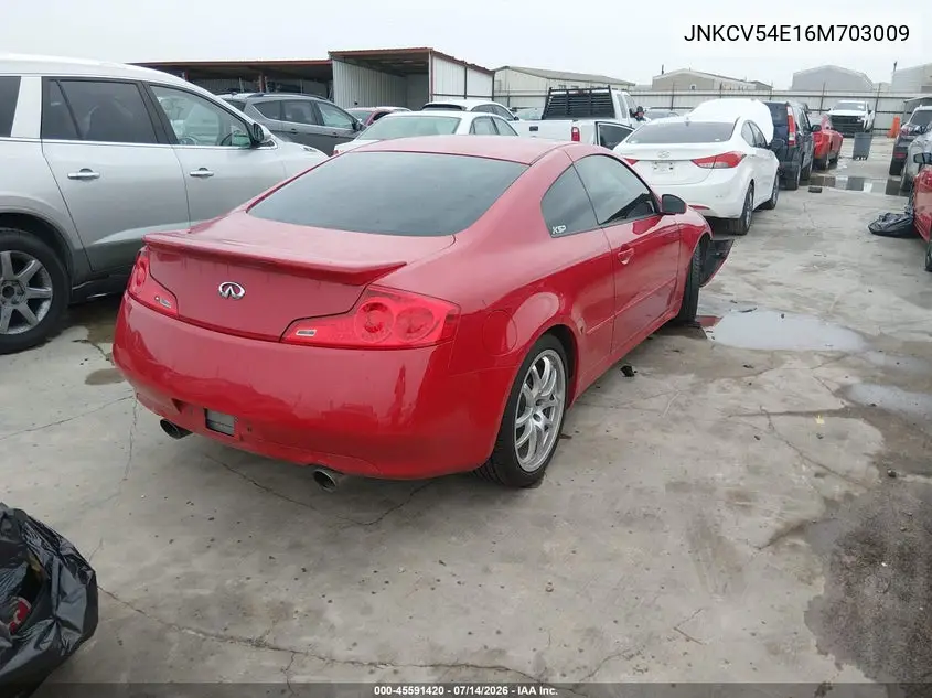2006 Infiniti G35 VIN: JNKCV54E16M703009 Lot: 45591420