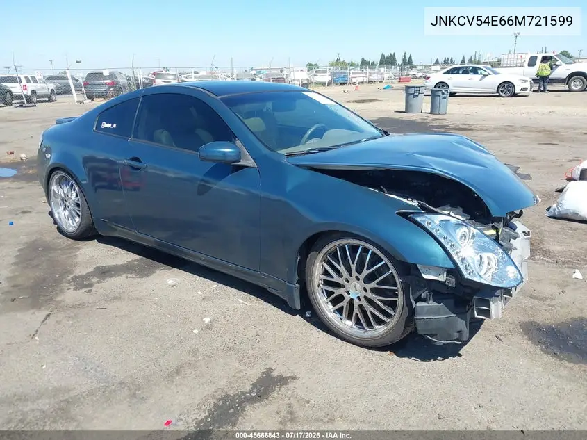 2006 Infiniti G35 VIN: JNKCV54E66M721599 Lot: 45666843