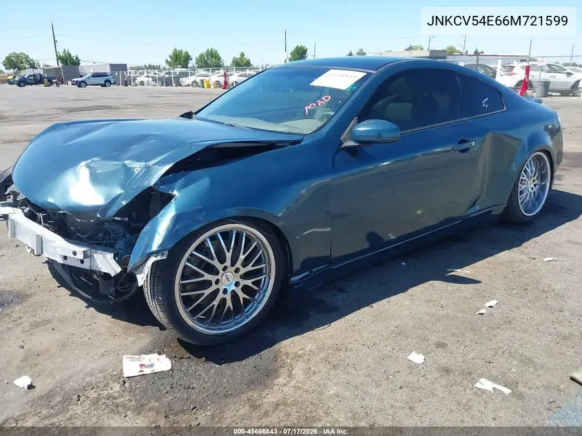 2006 Infiniti G35 VIN: JNKCV54E66M721599 Lot: 45666843