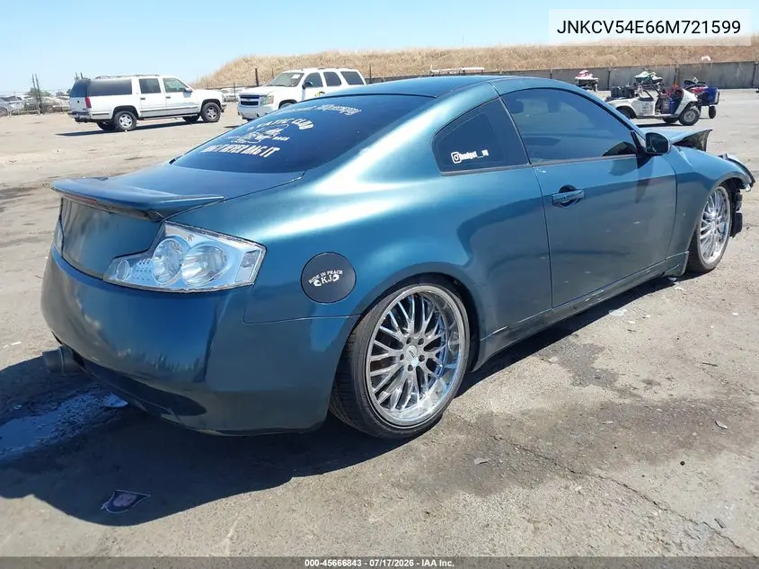 2006 Infiniti G35 VIN: JNKCV54E66M721599 Lot: 45666843
