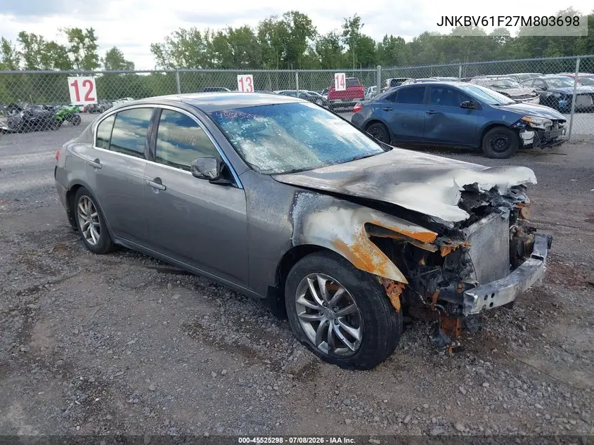 2007 Infiniti G35X VIN: JNKBV61F27M803698 Lot: 45525298