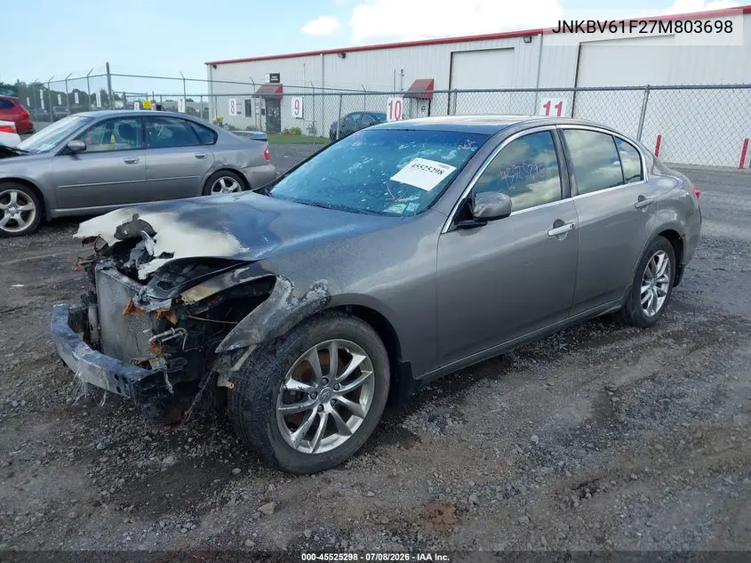 2007 Infiniti G35X VIN: JNKBV61F27M803698 Lot: 45525298