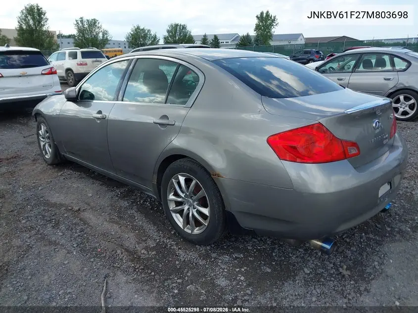 2007 Infiniti G35X VIN: JNKBV61F27M803698 Lot: 45525298