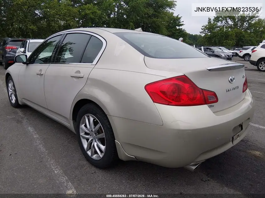 2007 Infiniti G35X VIN: JNKBV61FX7M823536 Lot: 45558263