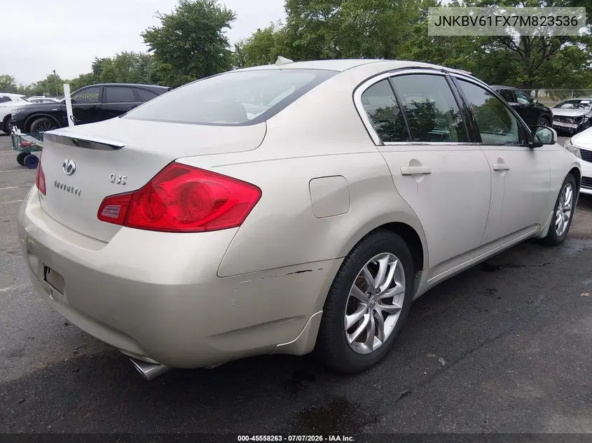 2007 Infiniti G35X VIN: JNKBV61FX7M823536 Lot: 45558263