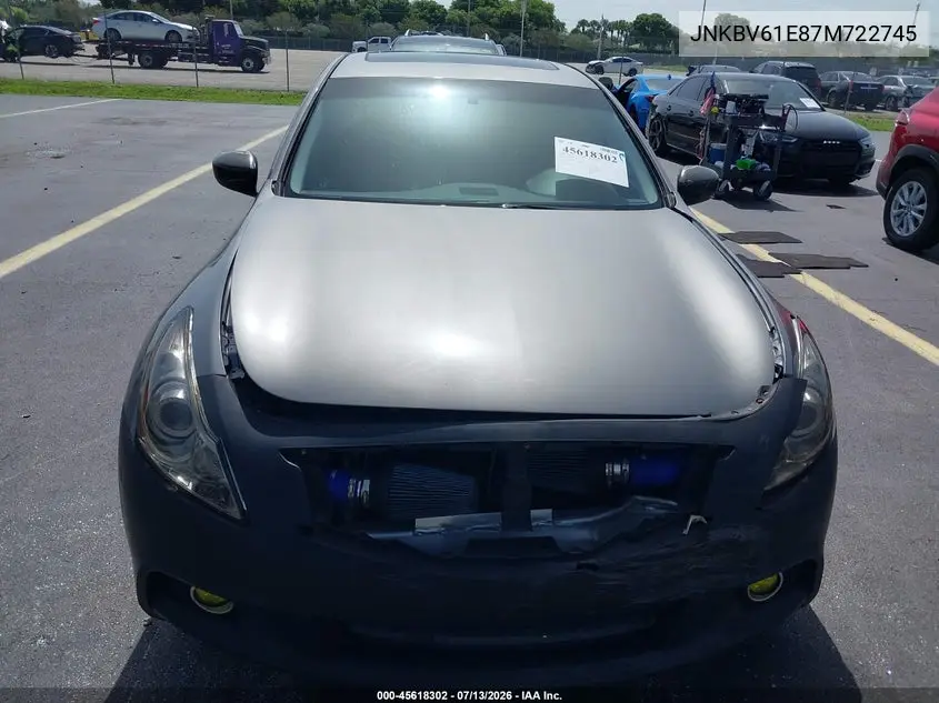 2007 Infiniti G35 Sport W/6-Speed Manual VIN: JNKBV61E87M722745 Lot: 45618302