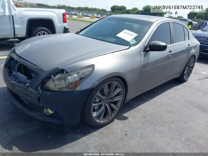 2007 Infiniti G35 Sport W/6-Speed Manual VIN: JNKBV61E87M722745 Lot: 45618302